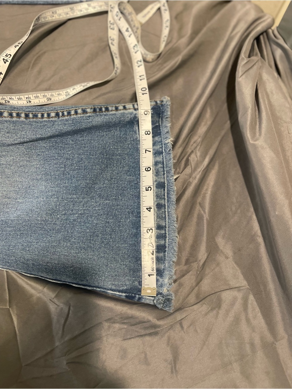 Jordache Light Wash Wide-Leg Jeans with Frayed Hem - Picture 8 of 10